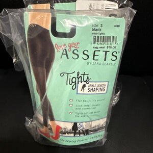 ASSETS by Sara Blakely Black Ankle-Length Shaping Tights Size 3/155-180 5’3-5’11
